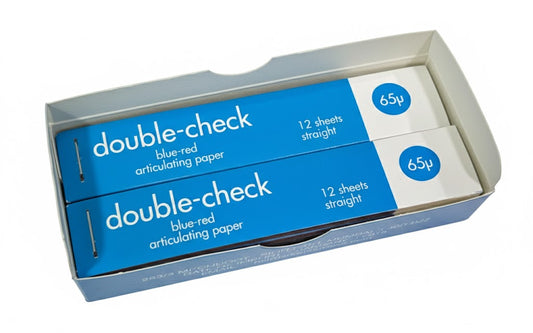 Double check Articulating paper 65µ with blue and red colour mdental